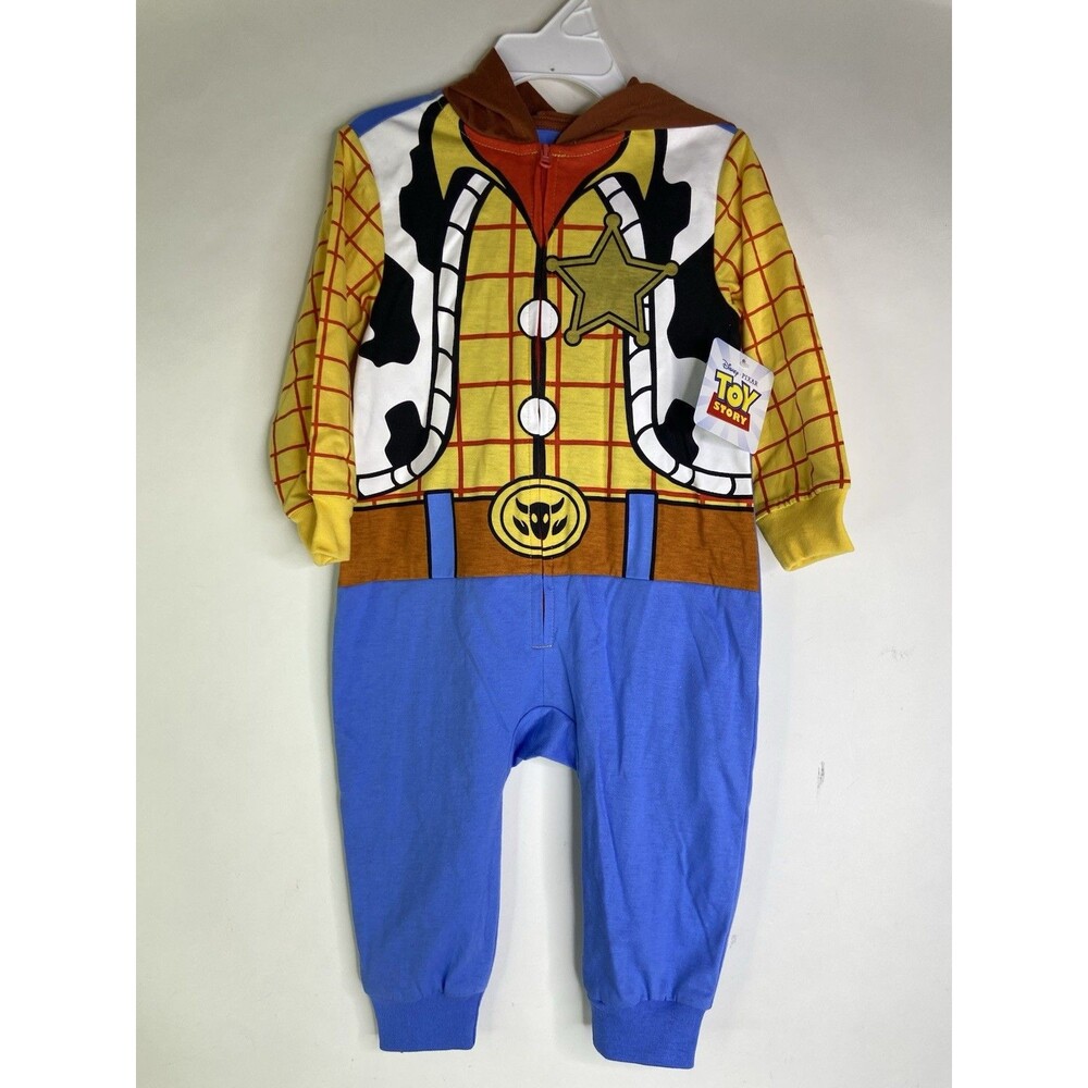 Disney Toy Story Woody One Piece Zip Up Cosplay Coverall Romper Boys 18 Months